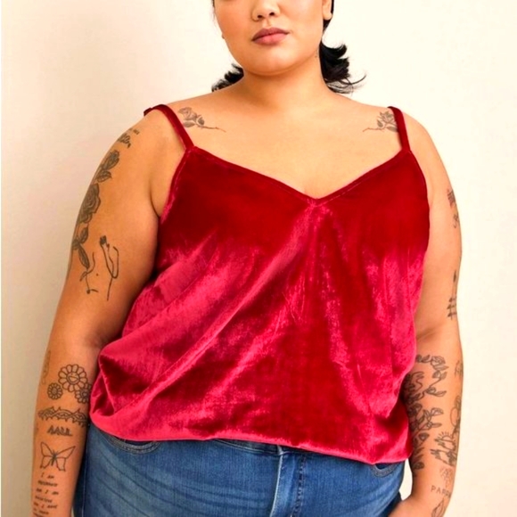 ❤️NWT VINTAGE TORRID CAMI - RED VELVET SWING TANK - CHRISTMAS HOLIDAY PLUS SIZE - Picture 1 of 12